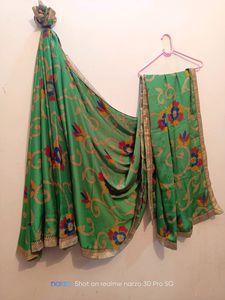 Green Chiffon Saree