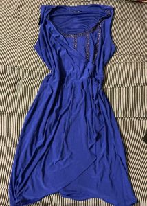 Elegant Blue Embellished Dress