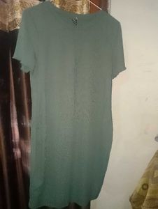Olive Green Ribbed Bodycon Dress