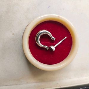 925 sterling silver Garnet Moissanite Hoop Earring