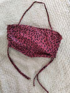 DECREE LeopardPrint Ruched Halter CropTop🐾