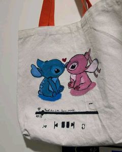 Tote Bag Of Stitch and Angel Design