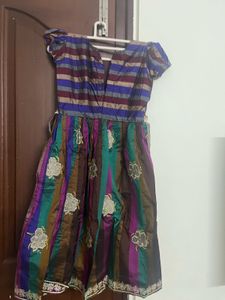 6-7 years girl frock never usedStriped Party Dress