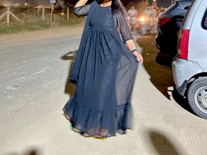 Elegant Black Anarkali Dress