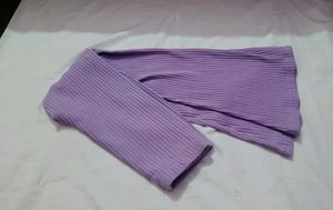 Purple Ribbed Leggings