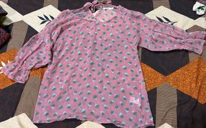 Pink Polka Dot Top with Tie Back