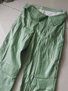 Green leather Pant