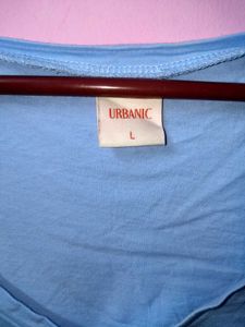 URBANIC Blue &#39;Rock Event&#39; Crop Top