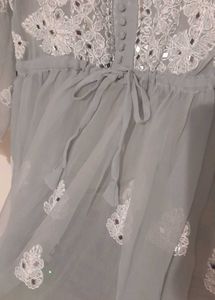 Jorjet Short Gown Chikan Embroided with Glass work