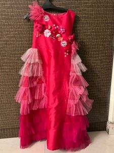 Pink Party Dress with Ruffles