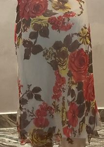 Floral Print Midi Skirt