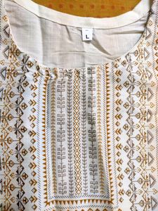 Off White Cotton Silk Kurta