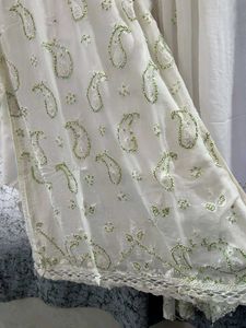 White Embroidered Salwar Kameez With Dupatta