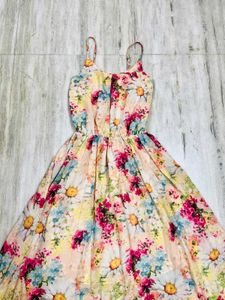 Floral Print Sundress With Straps
