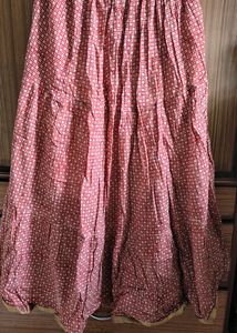 Long Three Tire Frill Skirt
