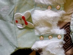 White &amp; Olive Colour Baby Girl Wool Hat Dress