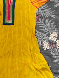 Yellow Embroidered Kurta Set