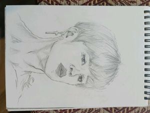 Pencil Portrait Sketch of BTS Jimin