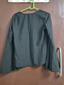Black Bell Sleeves Top