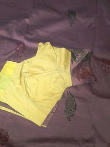 Cotton Belnd Saree with Block Prints