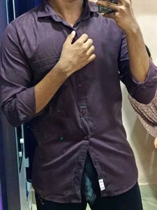 Burgundy Button-Down Shirt