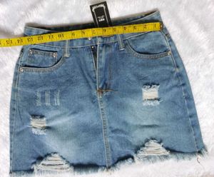 Distressed Denim Mini Skirt