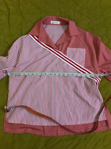 Cool Striped Collared Top Fits S-L