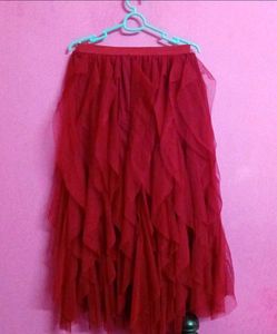 Maroon Net Skirt