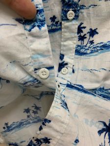 White And Blue Printed Shirt For Men