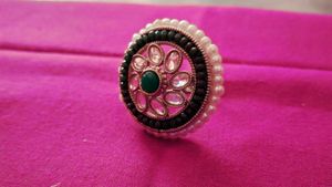 Pearl Free Size Sliver Finger Ring 💍