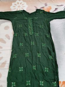 Green Embroidered Kurti