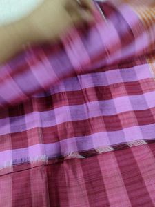 Pink Checked Saree