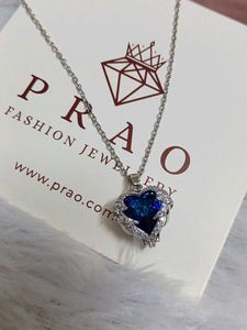 Blue Heart Pendant Necklace