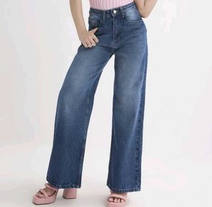 Stylish Blue Wide Leg Jeans