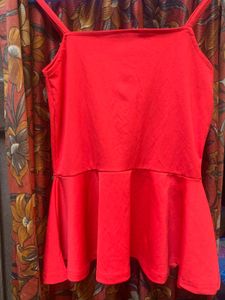 Red Peplum Tank Top
