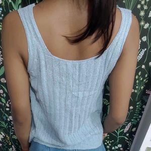 Light Blue Knit Tank Top