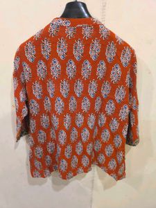 Printed Orange short kurti