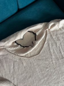 Topshop Ribbed Long Sleeve Top