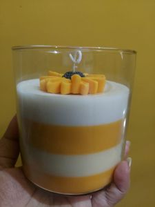 Glass Scented Candle With Sunflower