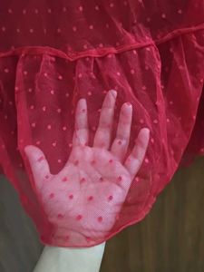 Red Polka Dot Mesh skirt