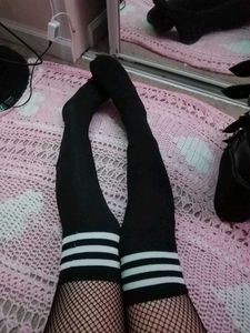 Striped Thigh High Socks