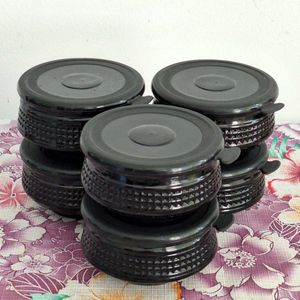 Handcrafted Glass Handi With Lid Set Of 6