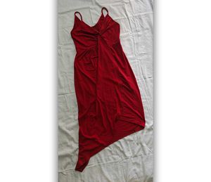 Red Halter Hi-Lo Dress