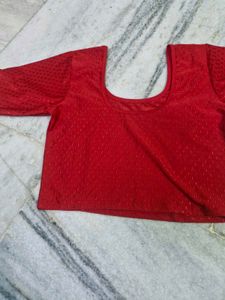 Red Readymade Saree Blouse