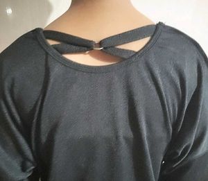 Zara Black Cold Shoulder Rhinestone Top