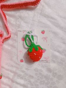 Strawberry Crochet Water Bottle Holder