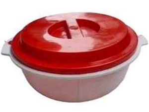 Vintage Red & White Plastic Bowl