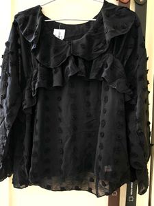 Elegant Black Ruffle Top