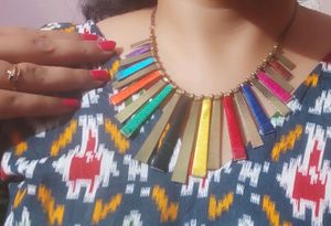 Oxidised Afghani choker necklace