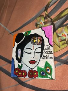 Handmade Krishna Canvas Art
